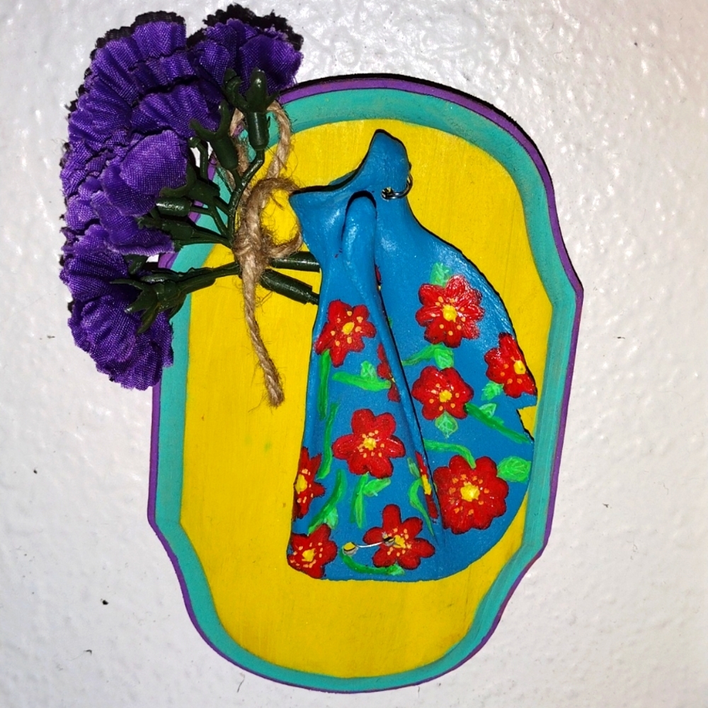 Unique art hand painted bone